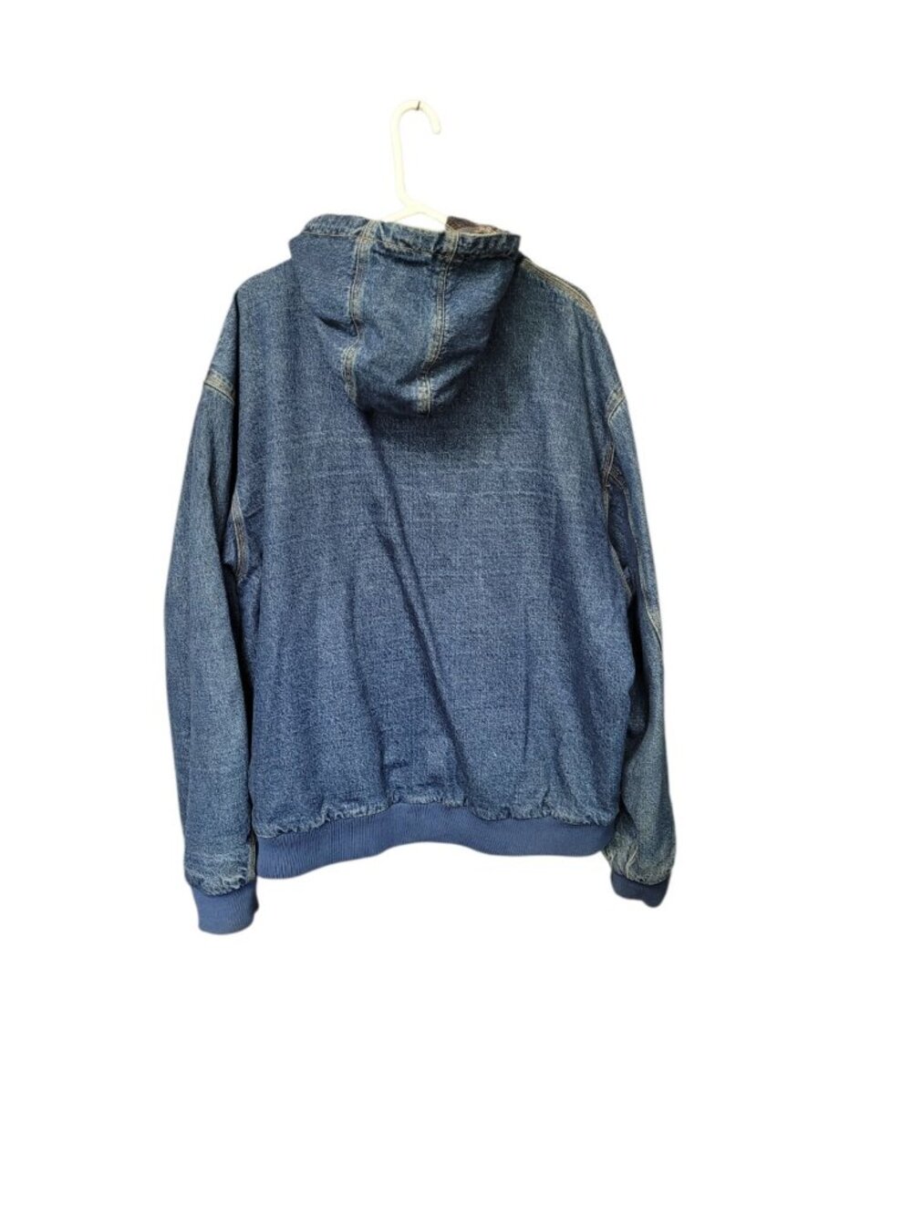 Vintage LEE Denim Workwear Jacket Sz XXL Full Zip Drawstring Hood Flannel Lined - Picture 13 of 16